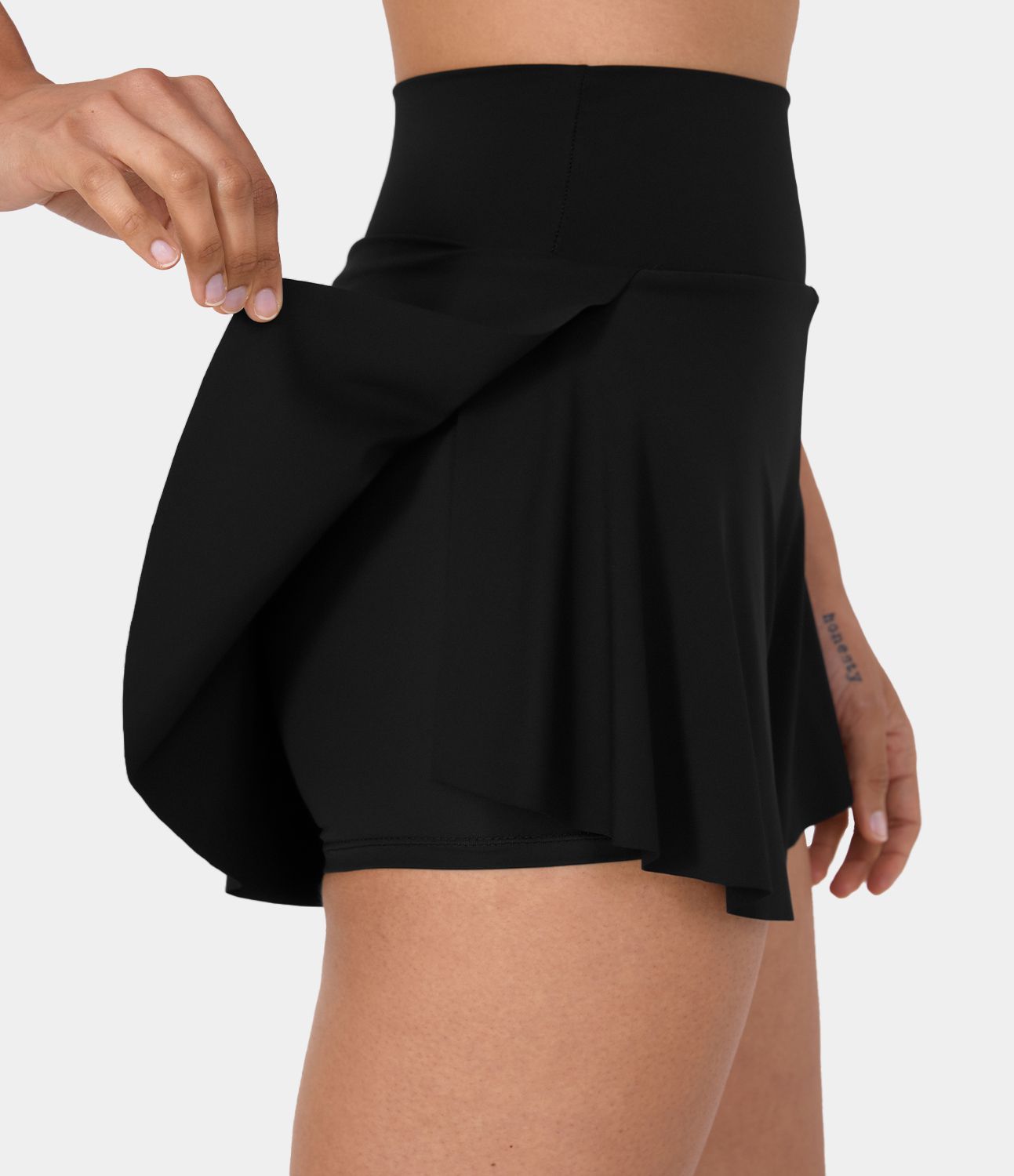 Short de yoga fendu 2-en-1 taille haute 5cm
