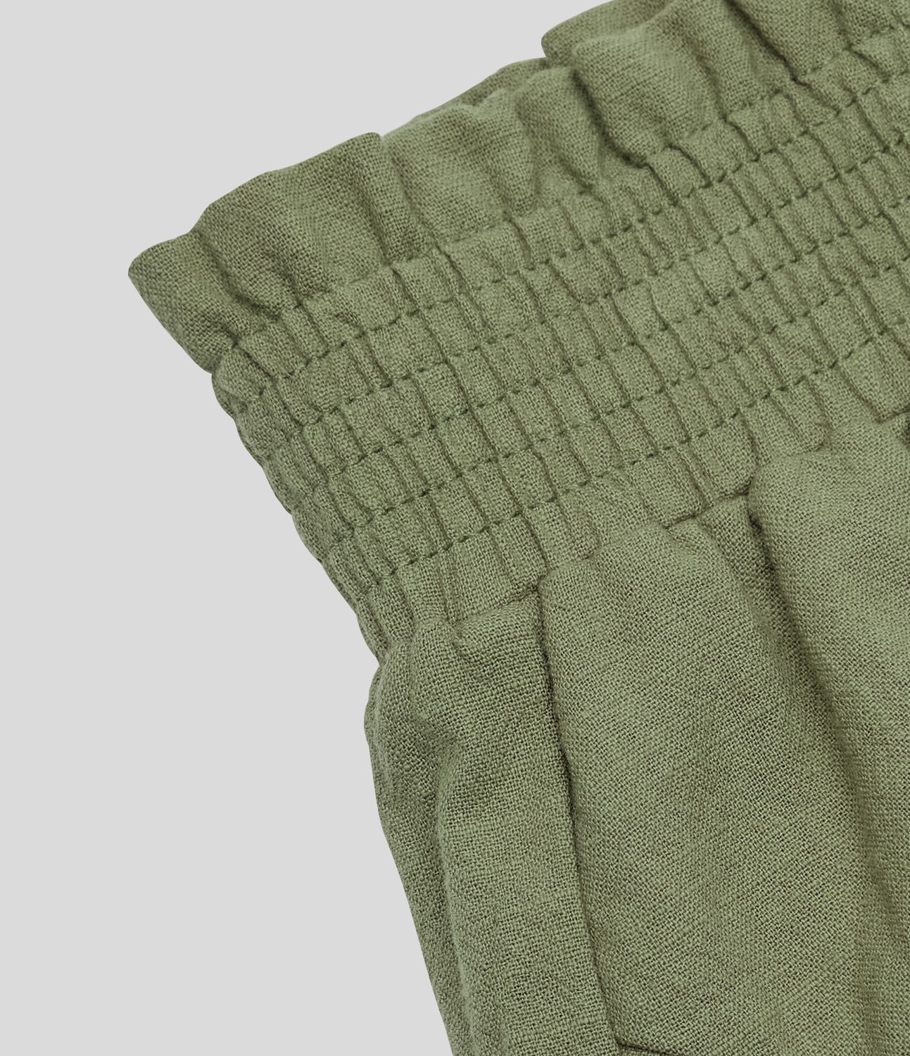 하이웨이스트 프릴 셔링 러플 하늘거리는 캐주얼 린넨 느낌 반바지