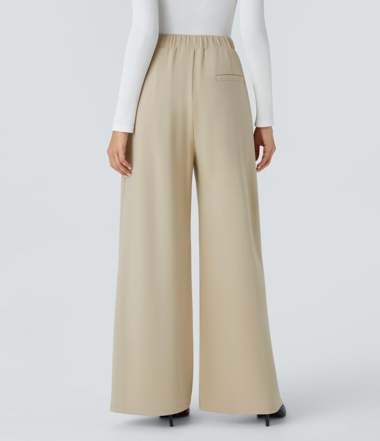 Halara Flex™ High Waisted Decorative Belt Side Pocket Straight Leg Work Pants