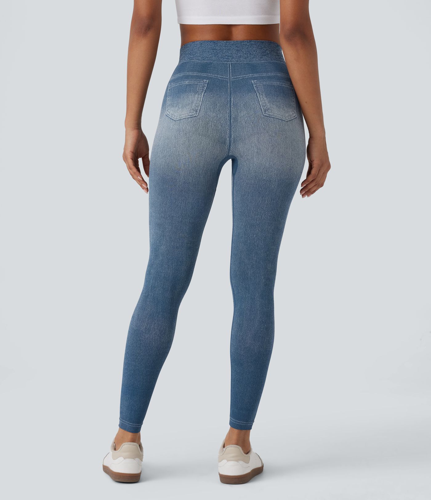 Legging yoga taille haute aspect denim sans couture OneForm Seamless Flow