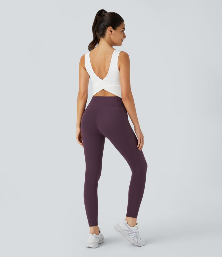 Rückenfreies Crossover-Tanz-Tanktop mit U-Ausschnitt - A-C Cups