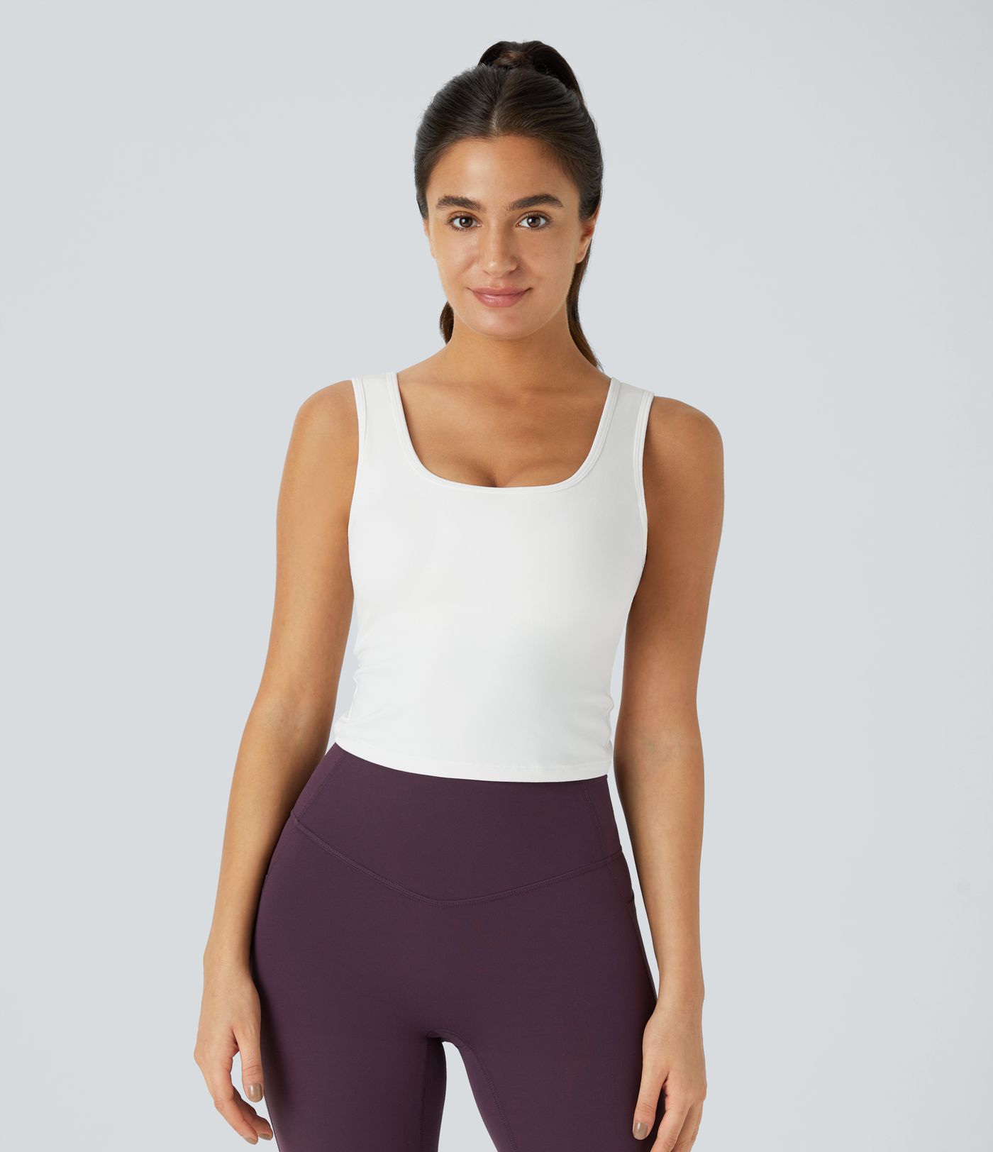 Rückenfreies Crossover-Tanz-Tanktop mit U-Ausschnitt - A-C Cups