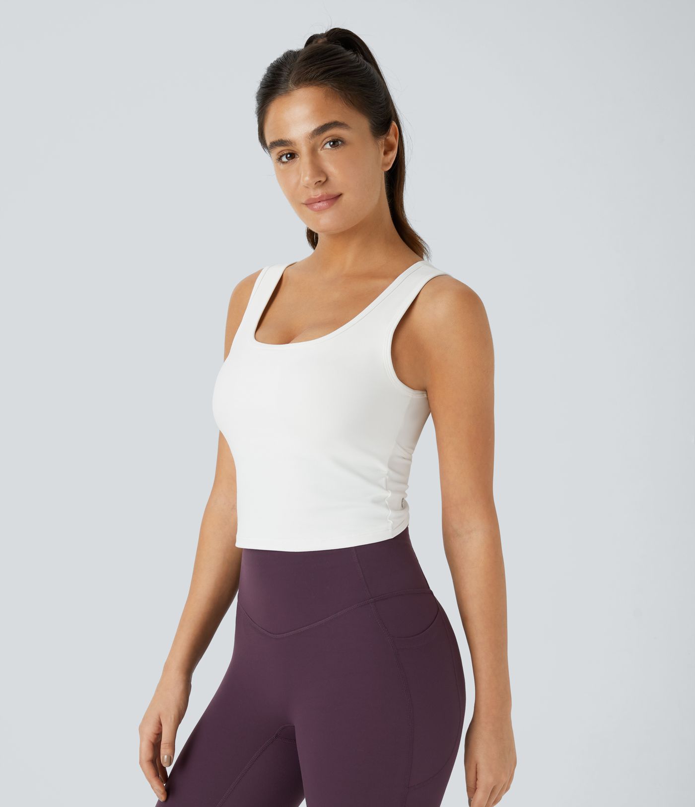 Rückenfreies Crossover-Tanz-Tanktop mit U-Ausschnitt - A-C Cups