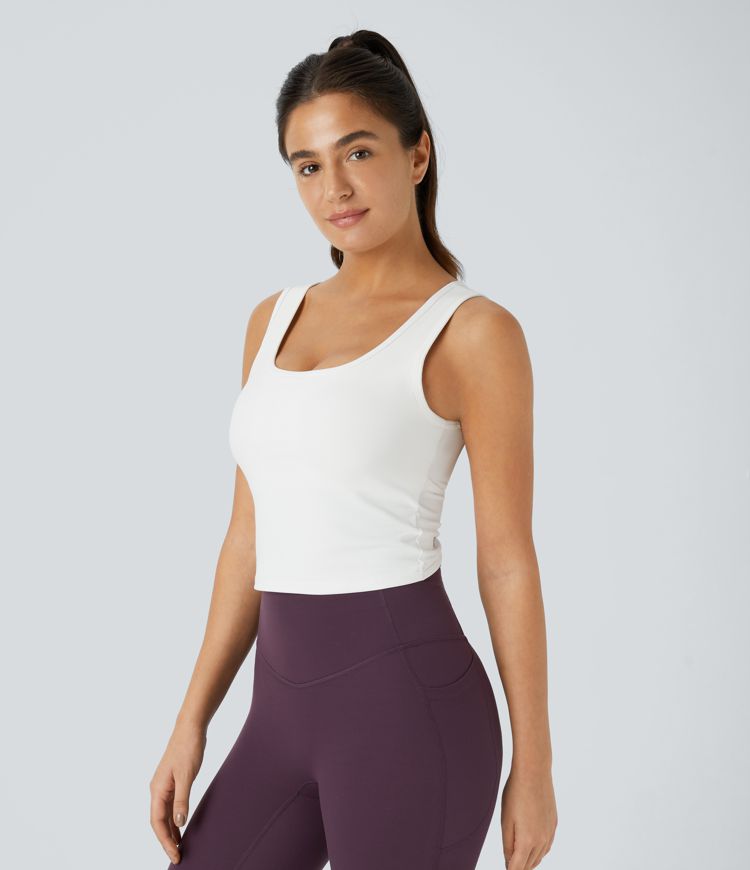 Rückenfreies Crossover-Tanz-Tanktop mit U-Ausschnitt - A-C Cups