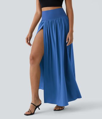 Breezeful™ High Waisted Split 2-in-1 Flowy Quick Dry Maxi Casual Skirt