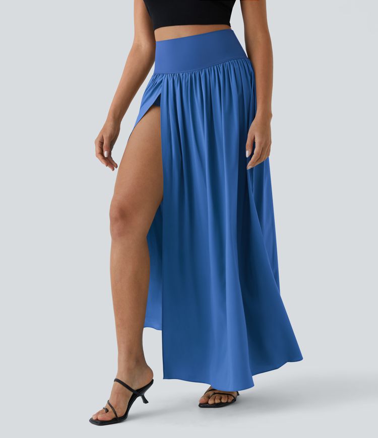 Breezeful™ High Waisted Split 2-in-1 Flowy Quick Dry Maxi Casual Skirt