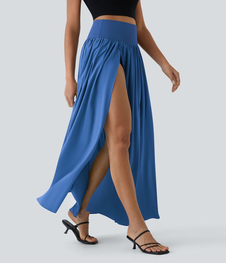 Breezeful™ High Waisted Split 2-in-1 Flowy Quick Dry Maxi Casual Skirt