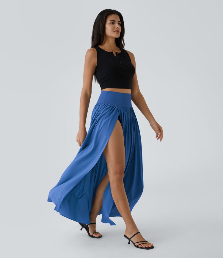 Breezeful™ High Waisted Split 2-in-1 Flowy Quick Dry Maxi Casual Skirt