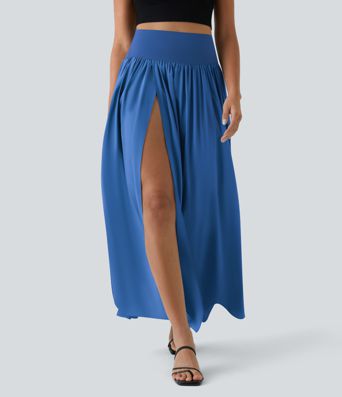 Breezeful™ High Waisted Split 2-in-1 Flowy Quick Dry Maxi Casual Skirt