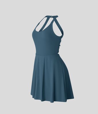 Vestido Activo Retorcido Sin Espalda