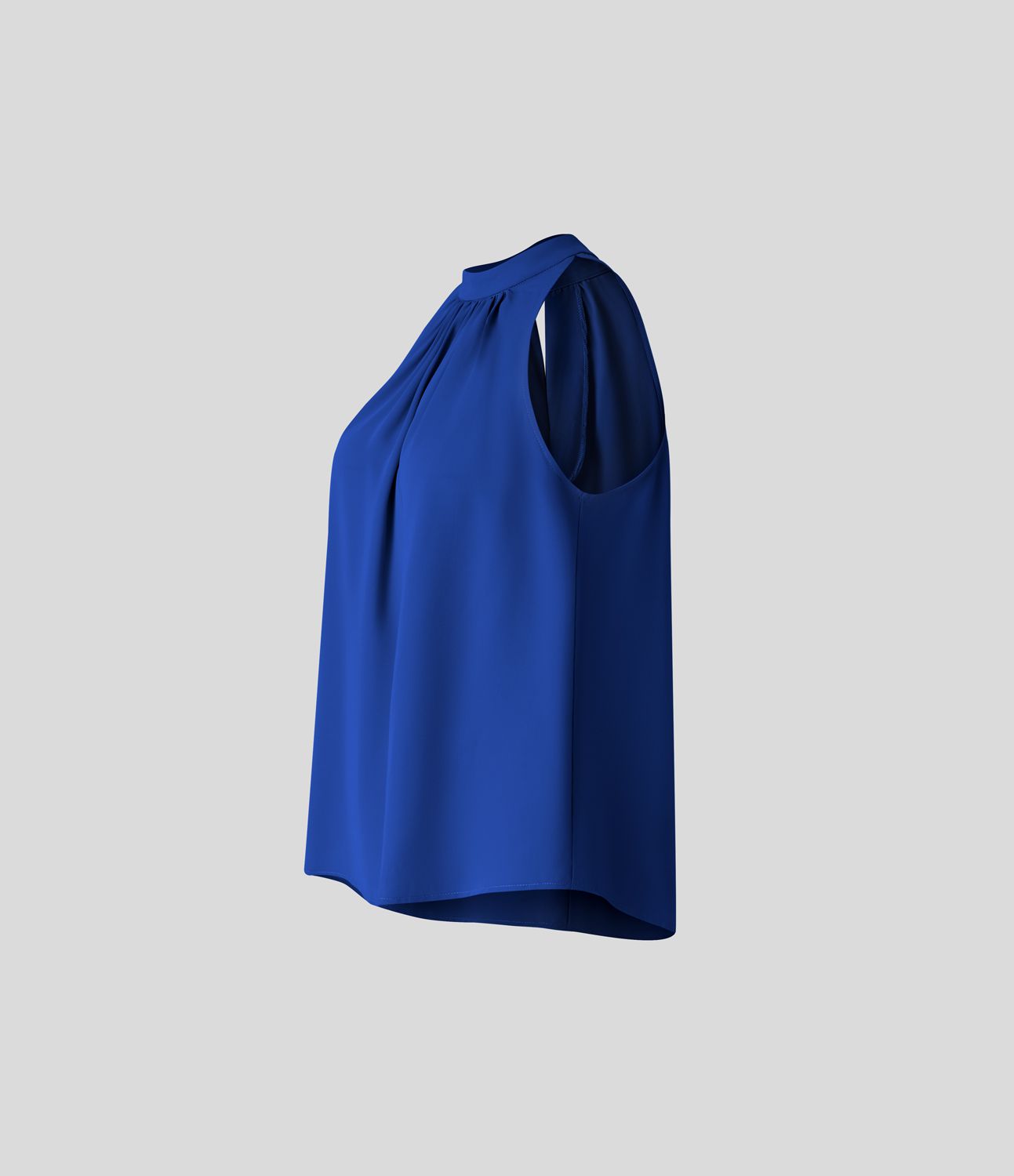 Camicetta da operaio senza maniche con bordo curvo e scollo a buco