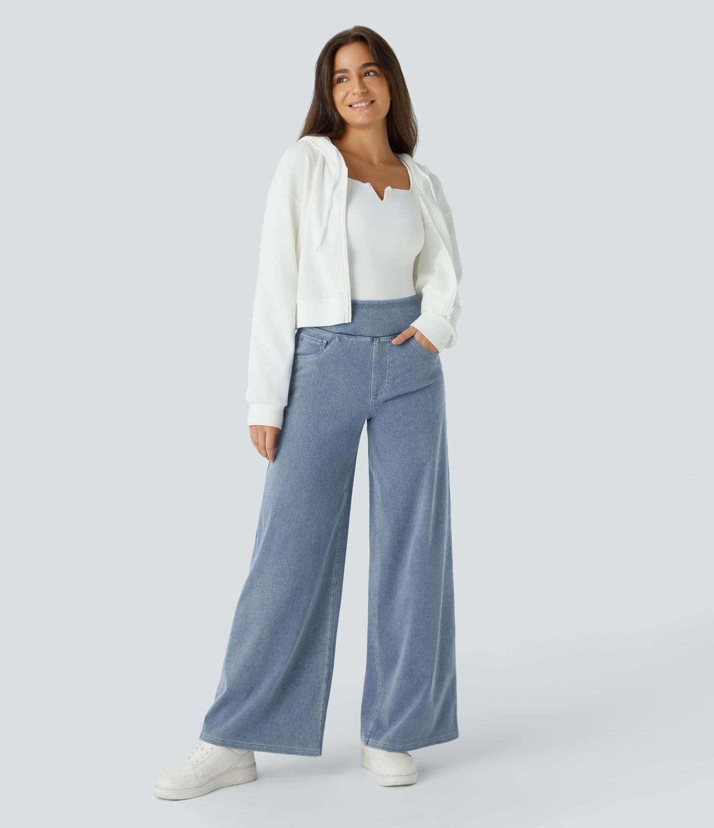 I jeans Halara Flex™ sono realizzati con una lavorazione di alta qualità, con molteplici tagli, ampia pelle scamosciata, vestibilità lunga, elasticizzata e slim fit.