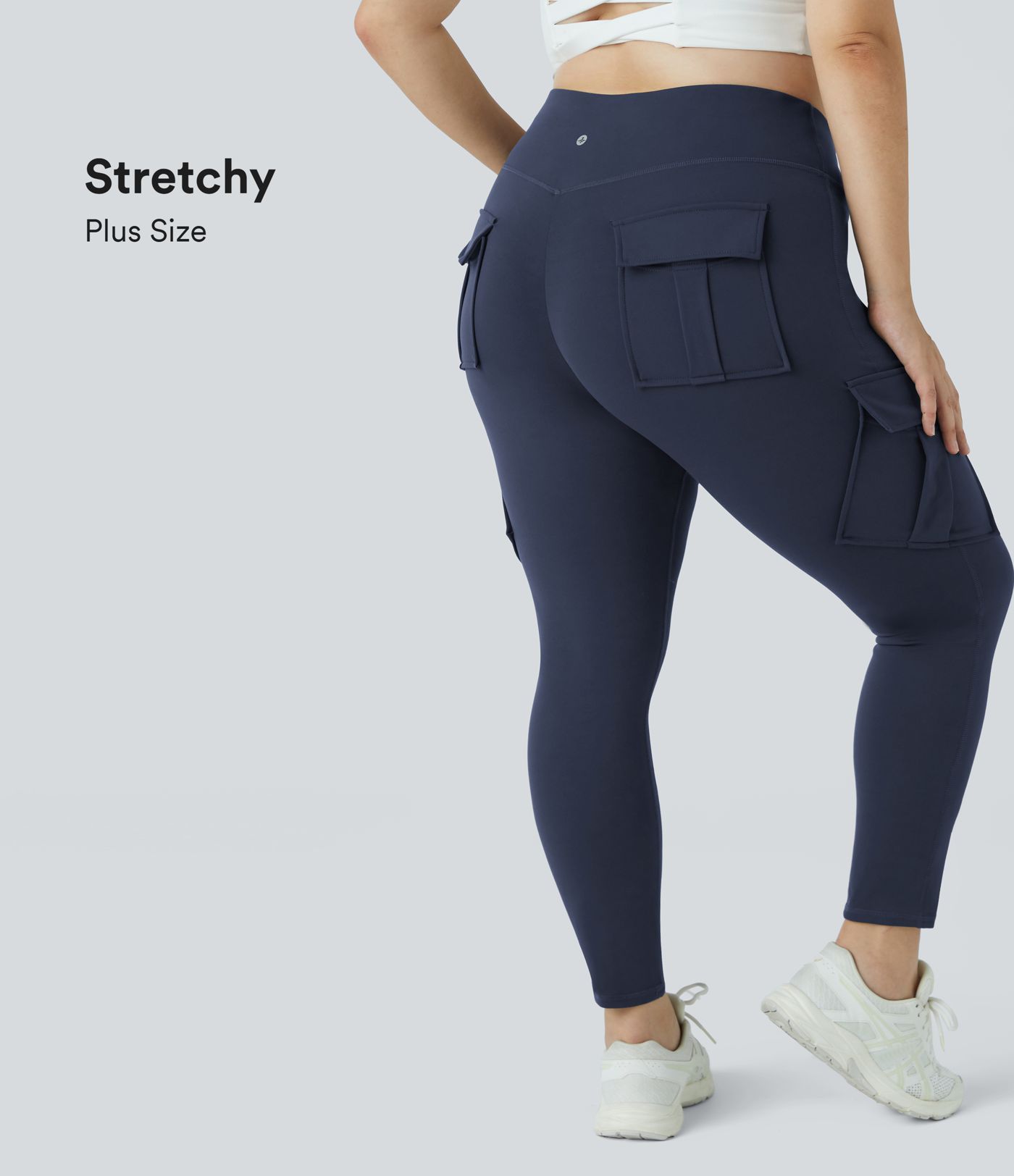 High Waist Cargo Bag Skinny Yoga Plus Size 7/8 Leggings