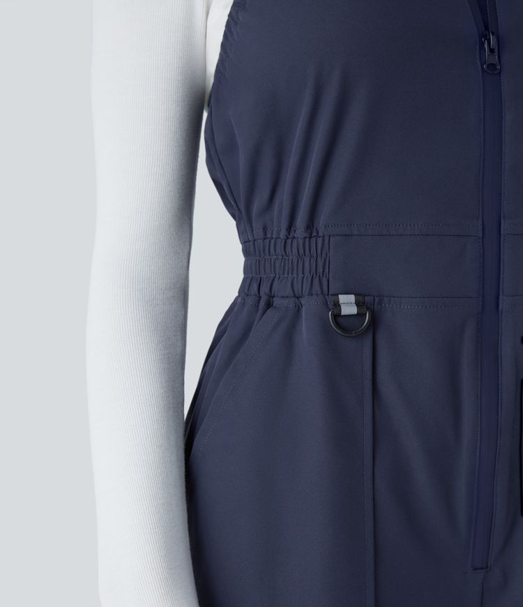 Water Repellent Wear-Resistant Zipper Pockets Camping Overalls