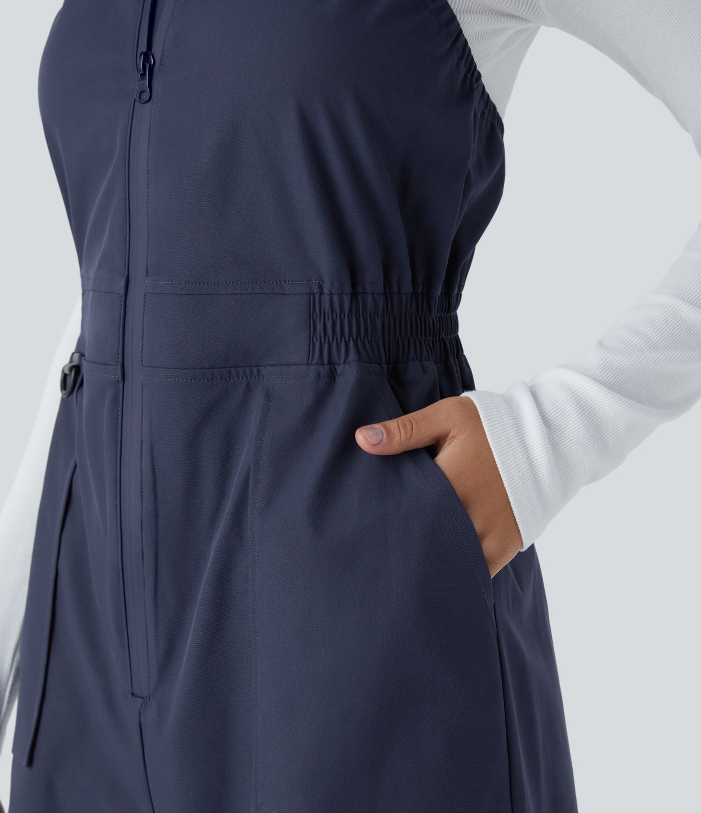 Water Repellent Wear-Resistant Zipper Pockets Camping Overalls