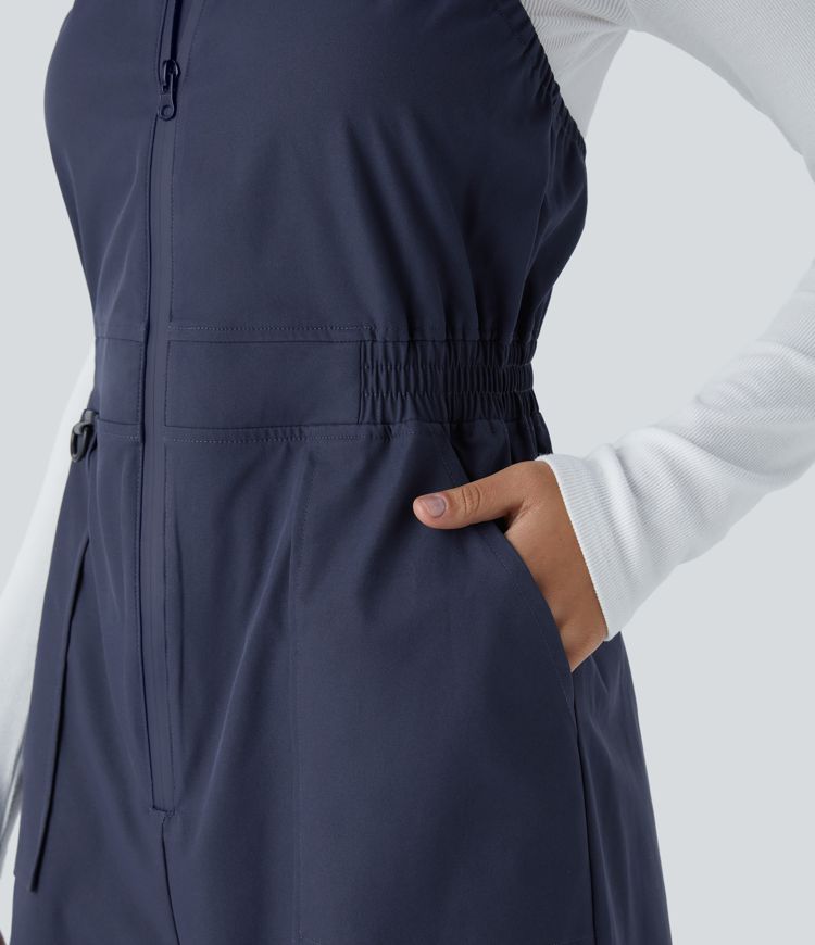 Water Repellent Wear-Resistant Zipper Pockets Camping Overalls