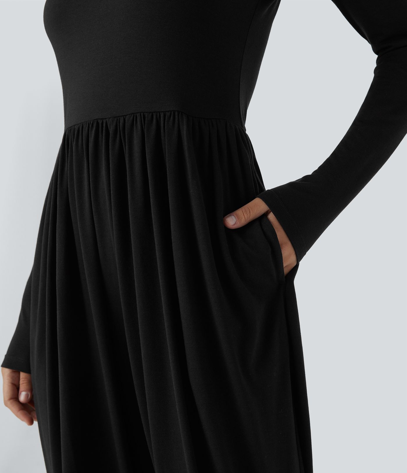 Scoop Neck Backless Side Pocket Casual Harem Jumpsuit