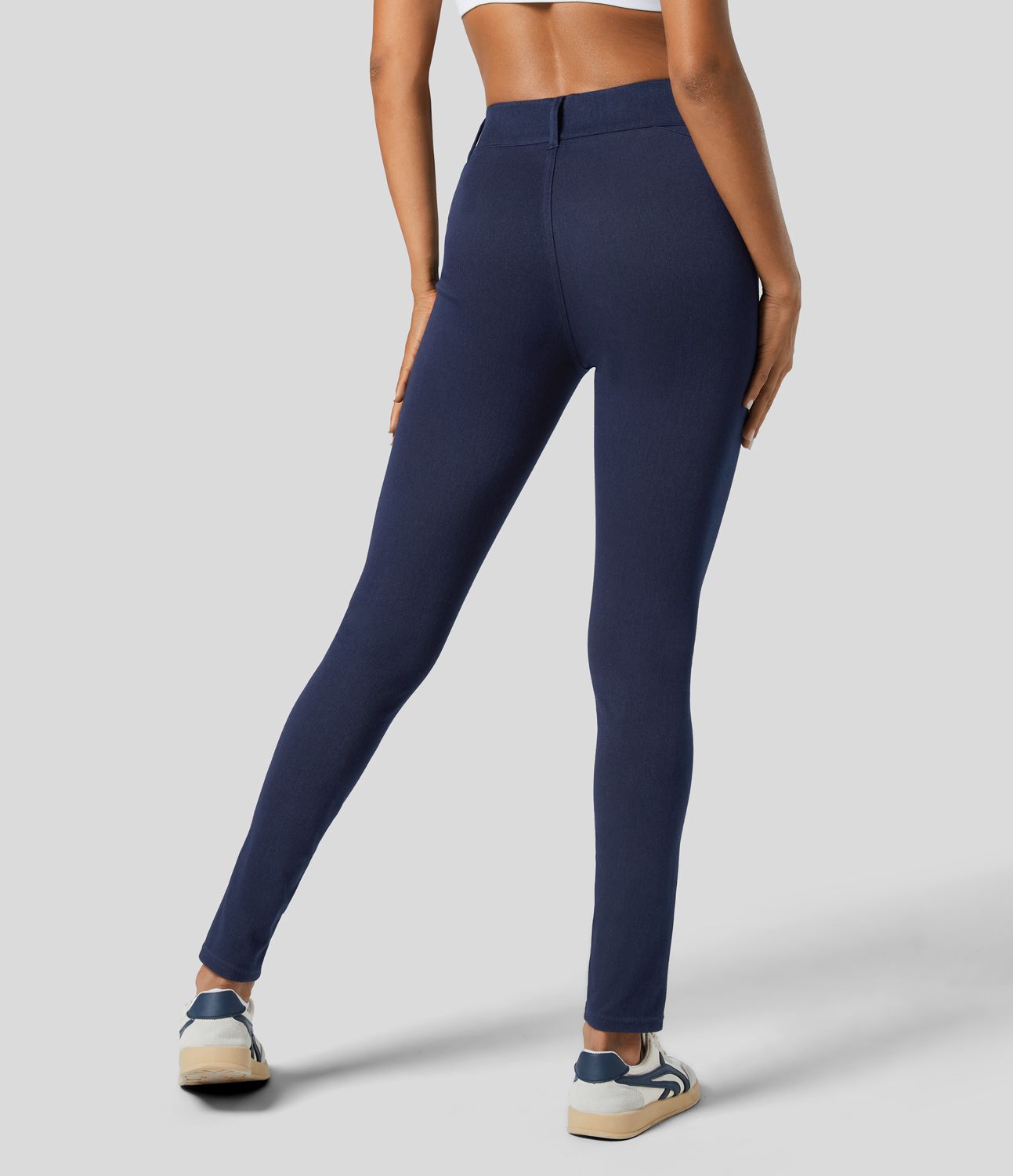 Halara Flex™ High Waisted Side Pocket Split Stretchy Knit Denim Casual Leggings