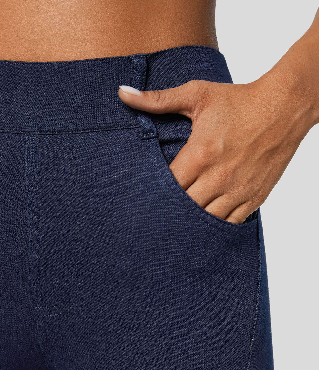 Halara Flex™ High Waisted Side Pocket Split Stretchy Knit Denim Casual Leggings