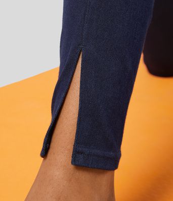 Halara Flex™ High Waisted Side Pocket Split Stretchy Knit Denim Casual Leggings