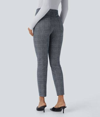 Halara Flex™ High Waisted Pocket Houndstooth Plaid Skinny Work Pants