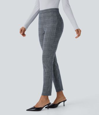 Halara Flex™ High Waisted Pocket Houndstooth Plaid Skinny Work Pants