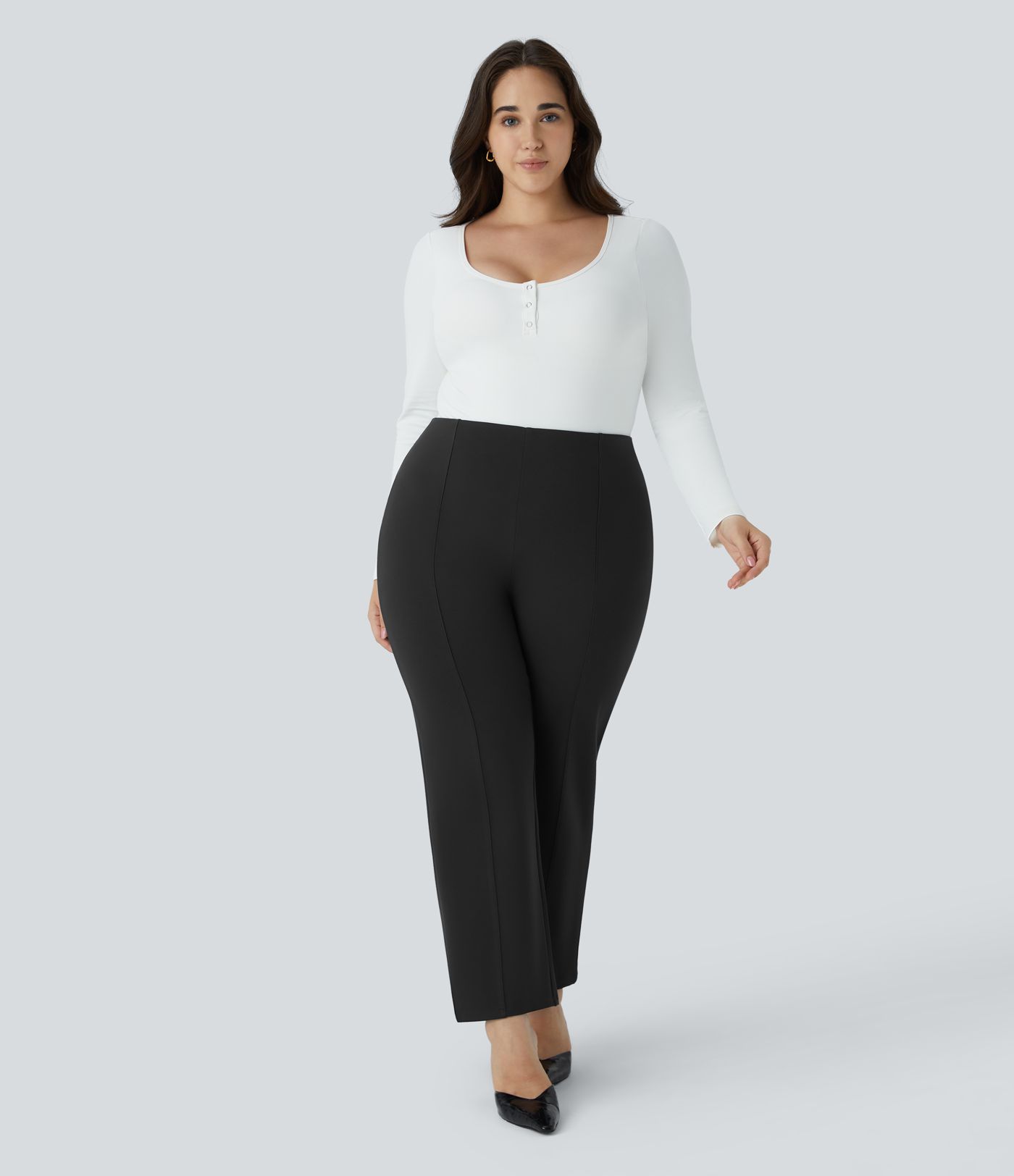 Pantalón Halara Flex™ oficina ajustado bolsillo lateral posterior tiro alto talla grande