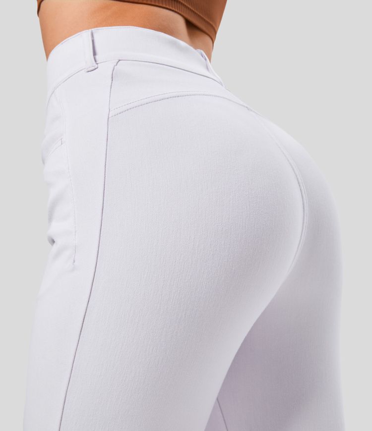 Jeans Halara Flex™ Denim acampanado elástico colorido abertura bolsillo lateral tiro alto