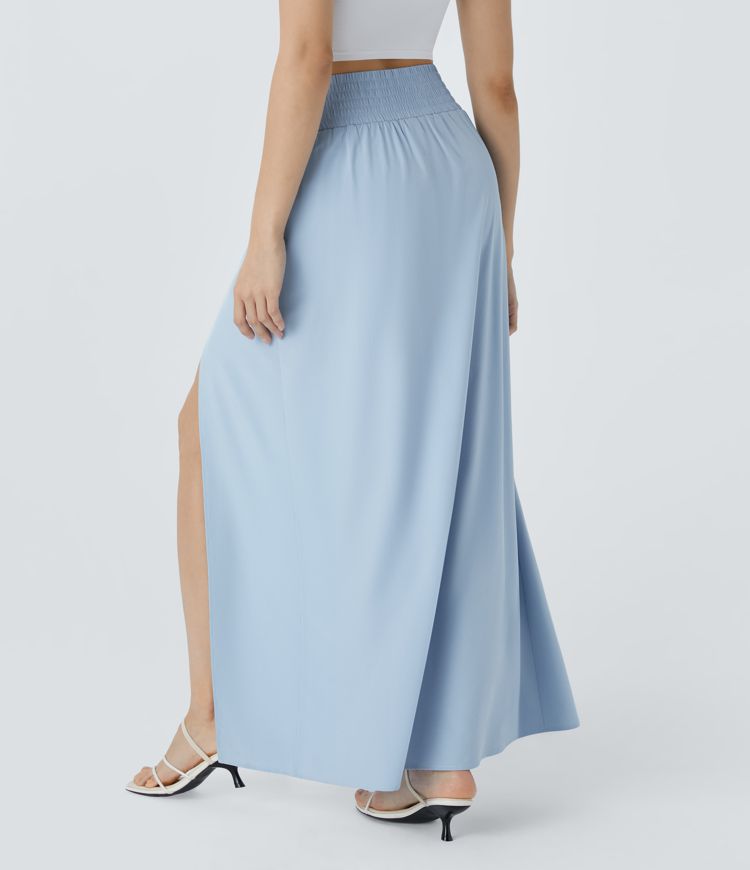 Falda maxi Breezeful™ fluida secado rápido bolsillo lateral 2 en 1 dividida tiro alto