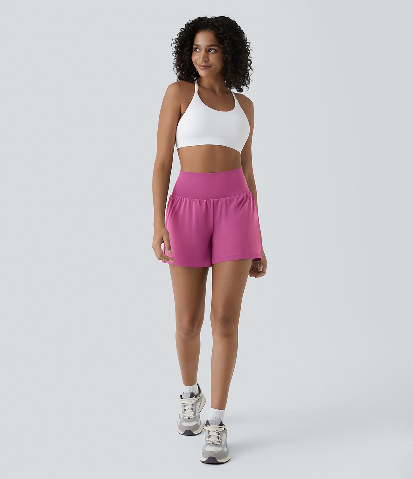 SoftlyZero™ Airy Super High Waisted 2-in-1  Cool Touch Yoga Shorts 5'' with Pockets-Longer Length