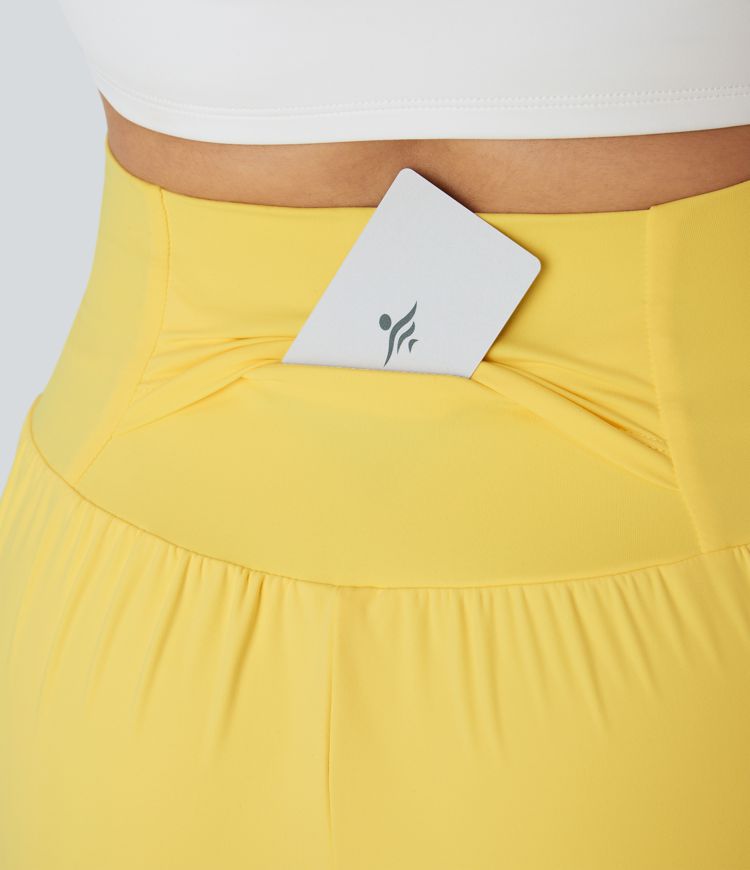 SoftlyZero™ Airy Super High Waisted 2-in-1  Cool Touch Yoga Shorts 5'' with Pockets-Longer Length