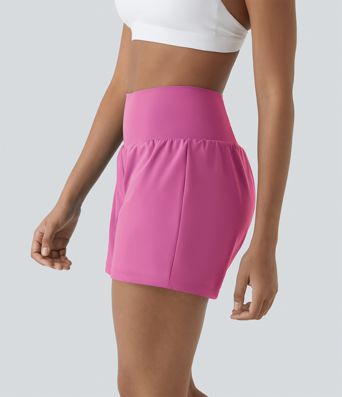 SoftlyZero™ Airy Super High Waisted 2-in-1  Cool Touch Yoga Shorts 5'' with Pockets-Longer Length