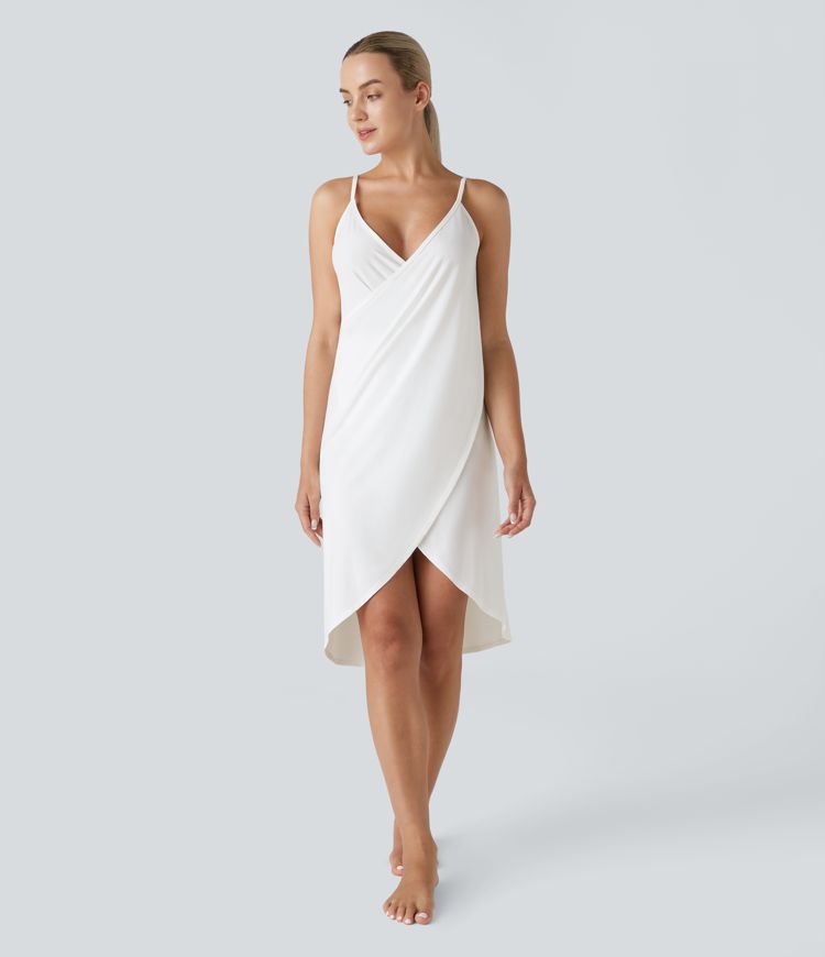 Spaghetti Strap Crossover Cover Up Wrap Cool Touch Dress-UPF50+