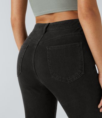 Jean Casual Bootcut Halara Flex™ à mi-hauteur avec poches