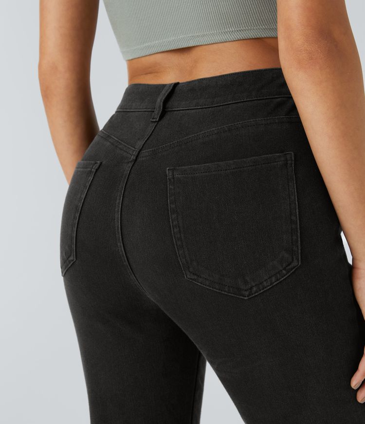 Jean Casual Bootcut Halara Flex™ à mi-hauteur avec poches