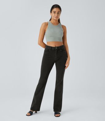 Jean Casual Bootcut Halara Flex™ à mi-hauteur avec poches
