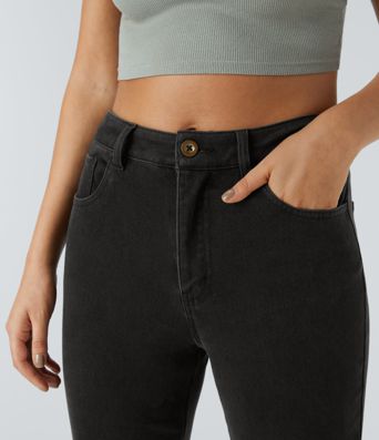 Jean Casual Bootcut Halara Flex™ à mi-hauteur avec poches