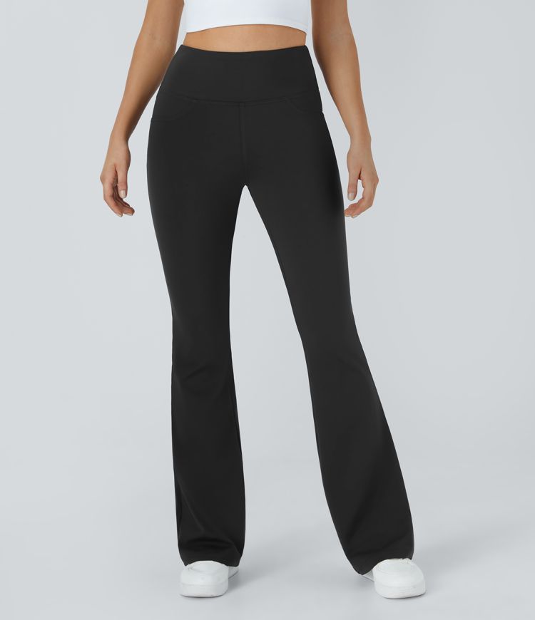 High Waisted Back Pocket Flare Yoga Leggings