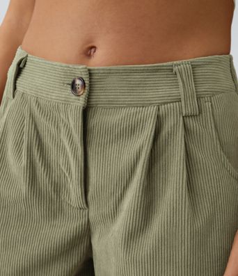 Pantalón de pana de tiro medio con cremallera