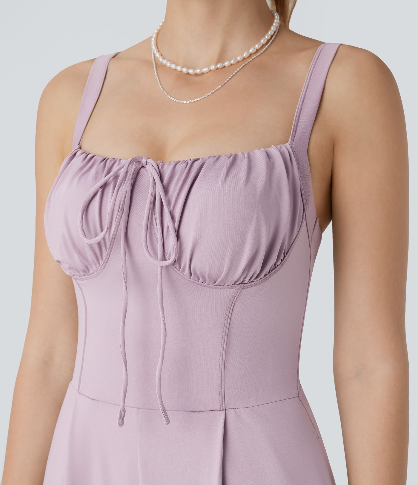 Combinaison col carré froncée avec cordon d'ajustement style paysanne poches latérales jambe large demoiselle d'honneur et invitée de mariage - Édition Easy Peasy