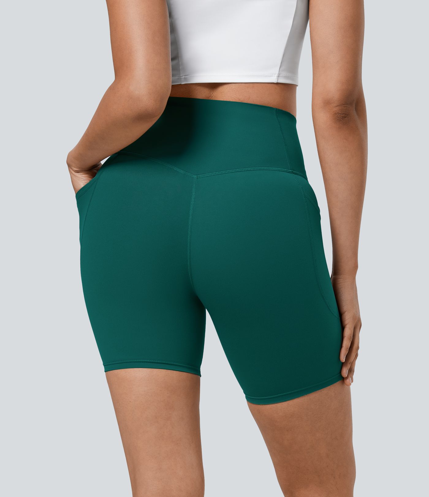 Halara UltraSculpt™ High Waisted Tummy Control Pocket Shaping Training Biker Shorts 7''