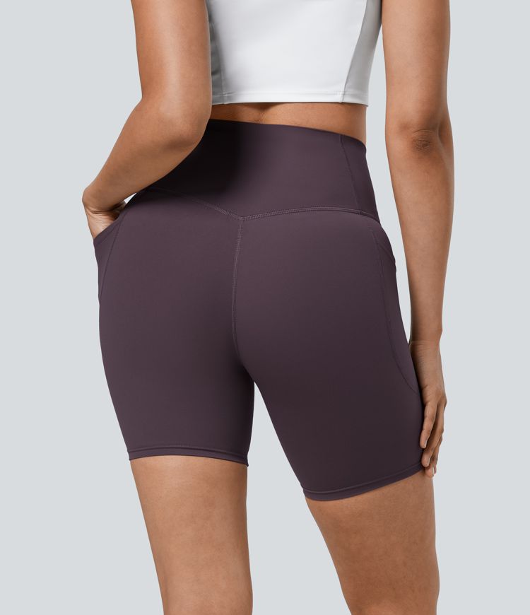Halara UltraSculpt™ High Waisted Tummy Control Pocket Shaping Training Biker Shorts 7''