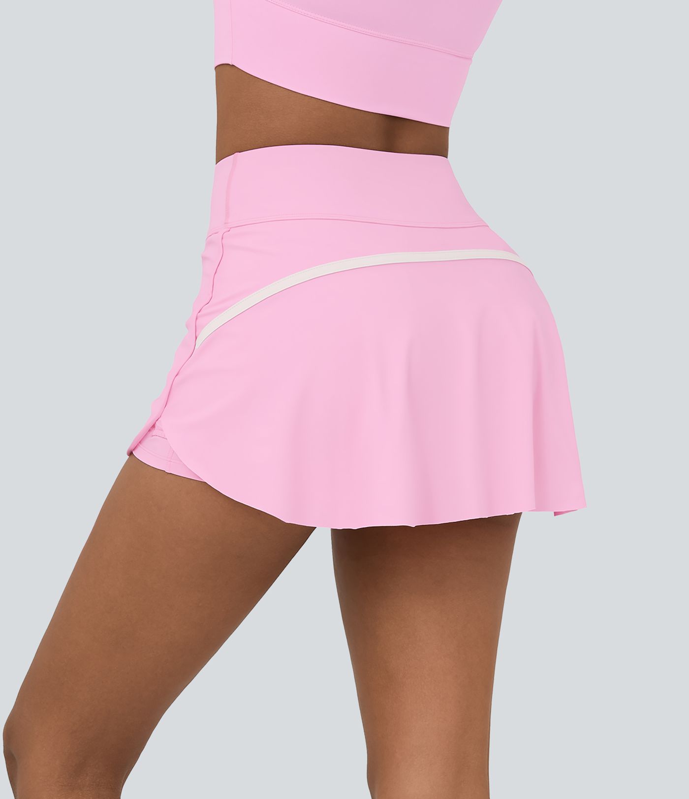 Minifalda tenis Softlyzero™ Airy fresco tacto bolsillo lateral 2 en 1 ribete contrastante tiro alto