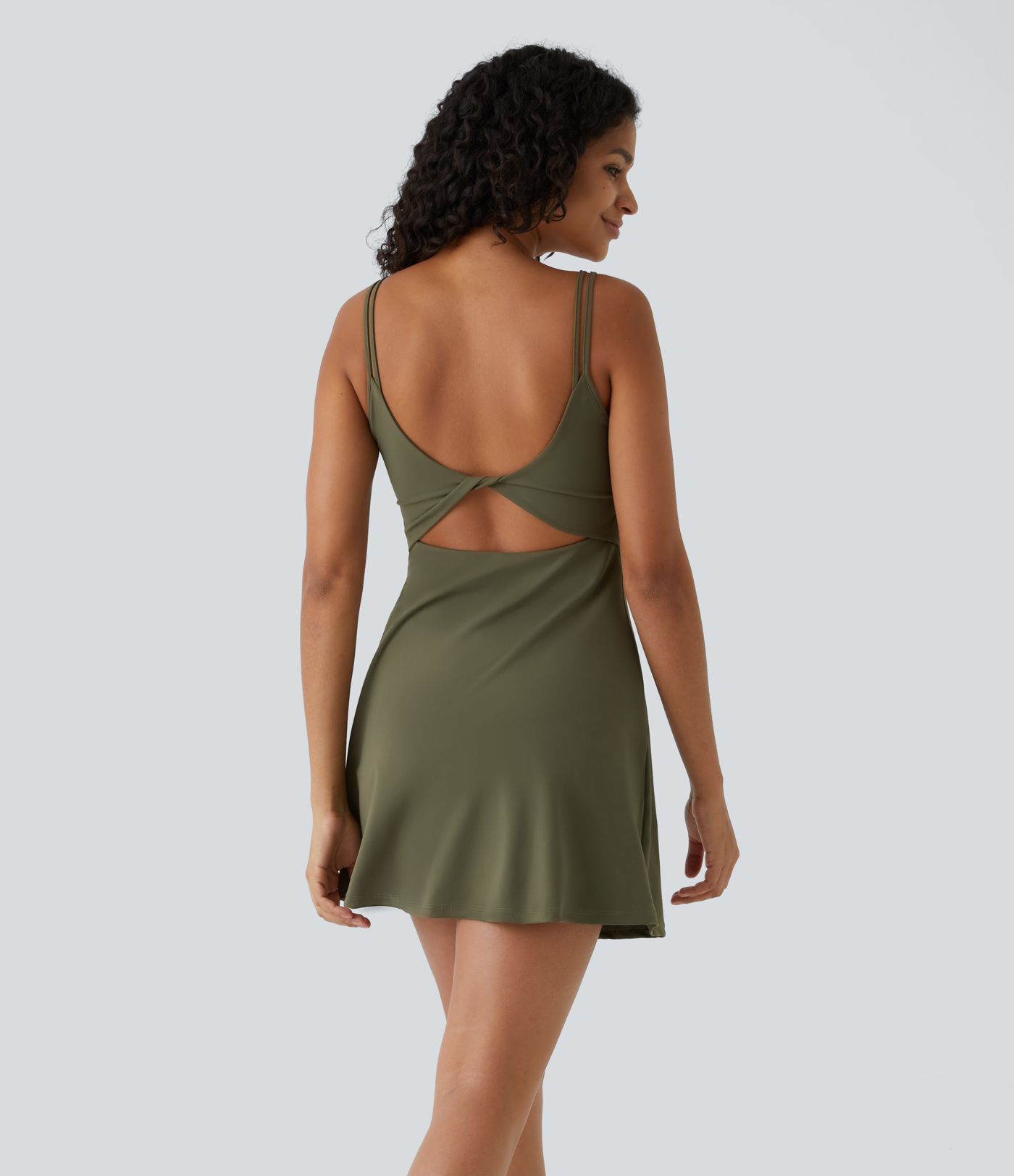 SoftlyZero™ Plush Double Straps 2-Piece Pocket Slip Dance Active Dress A-C Cups