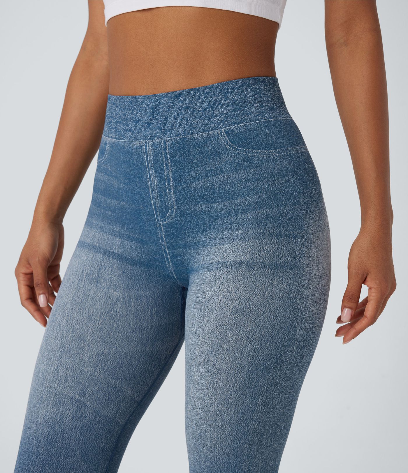 Legging yoga taille haute aspect denim sans couture OneForm Seamless Flow