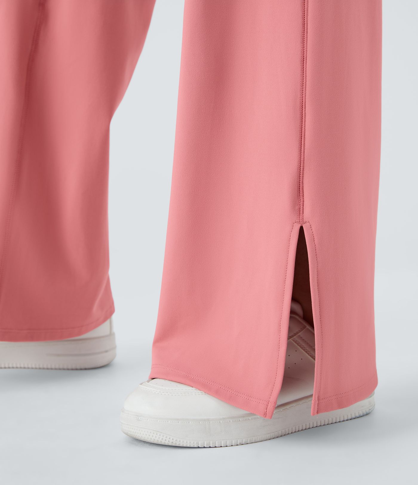 Cross Over Pocket Split Hem Wide Leg Yoga Pants - Smile