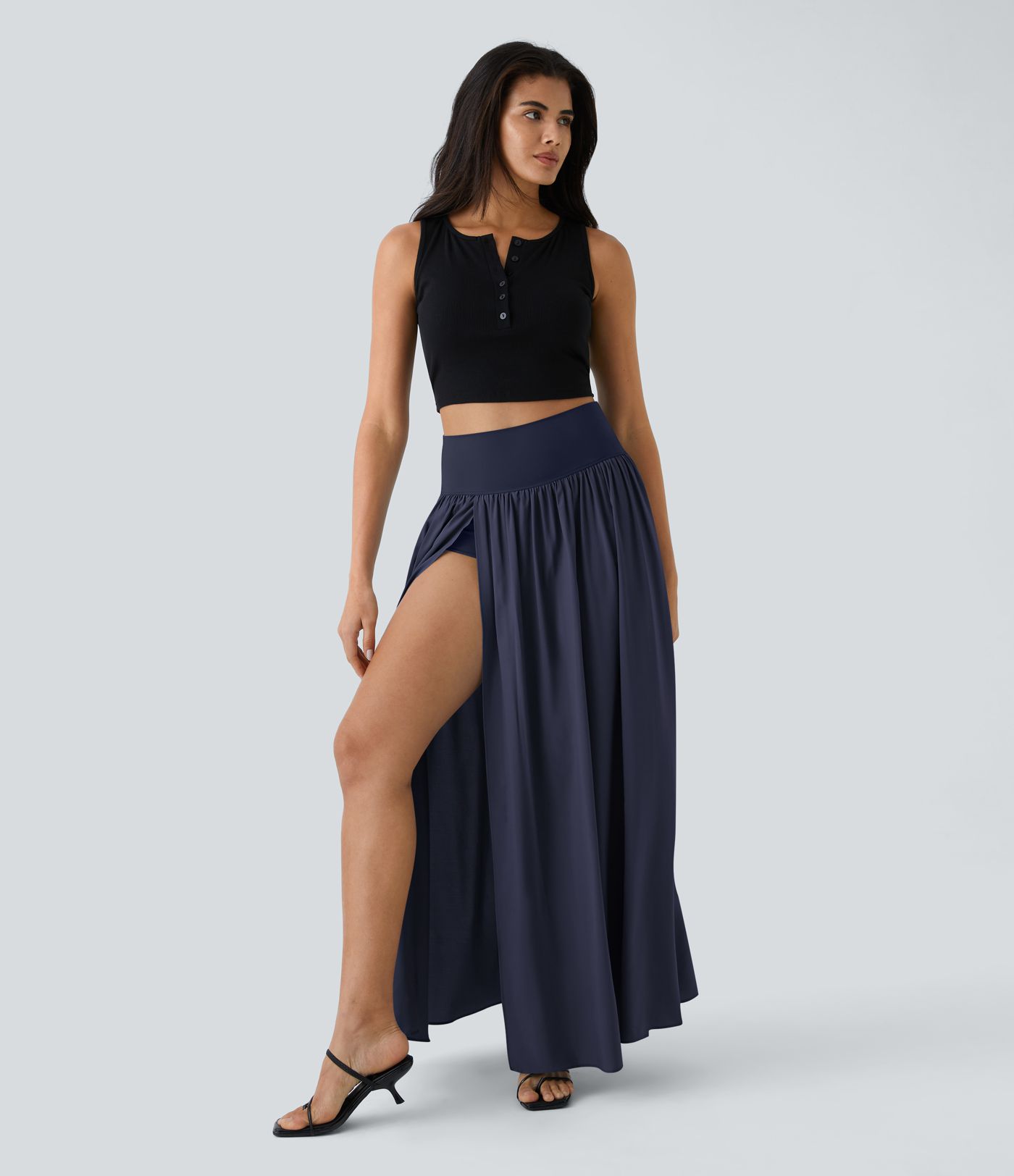 Breezeful™ High Waisted Split 2-in-1 Flowy Quick Dry Maxi Casual Skirt