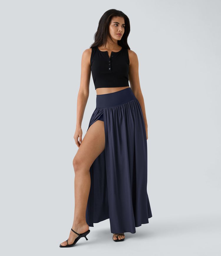 Breezeful™ High Waisted Split 2-in-1 Flowy Quick Dry Maxi Casual Skirt