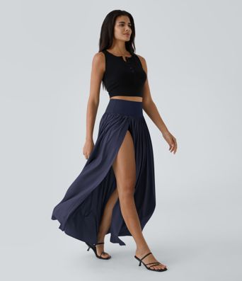 Breezeful™ High Waisted Split 2-in-1 Flowy Quick Dry Maxi Casual Skirt