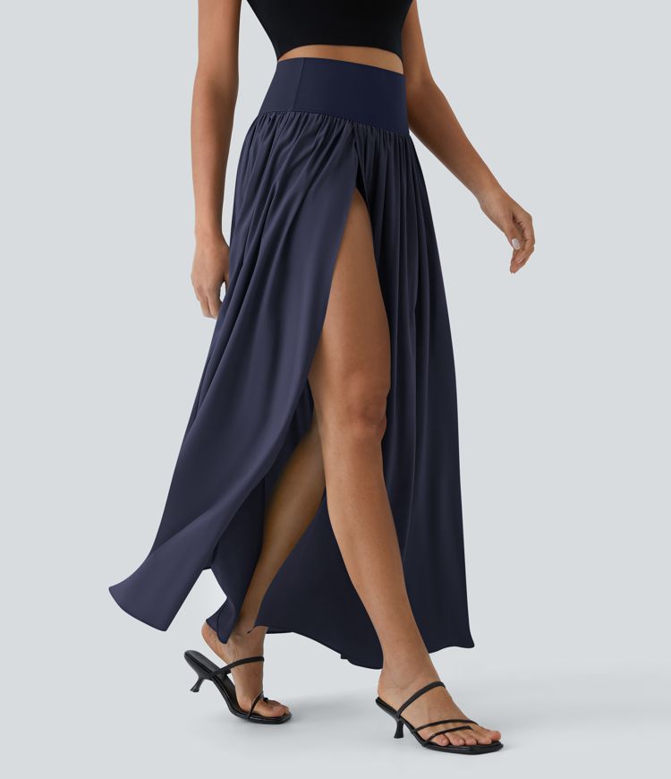 Breezeful™ High Waisted Split 2-in-1 Flowy Quick Dry Maxi Casual Skirt